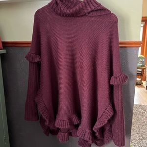 GEORGE Size 1X Sweater/poncho, ruffle detailing, EUC